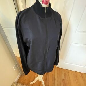 Massimo Dutti Contrasting Navy Zip Cardigan Sweater Jacket XL